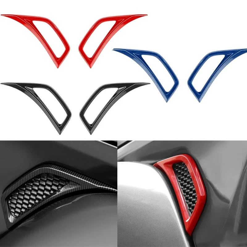 Side Fender Vent Decal Trim Cover for Jeep Wrangler JL JLU Gladiator JT 2018-2024 Carbon Fiber Exterior Accessories 2pcs