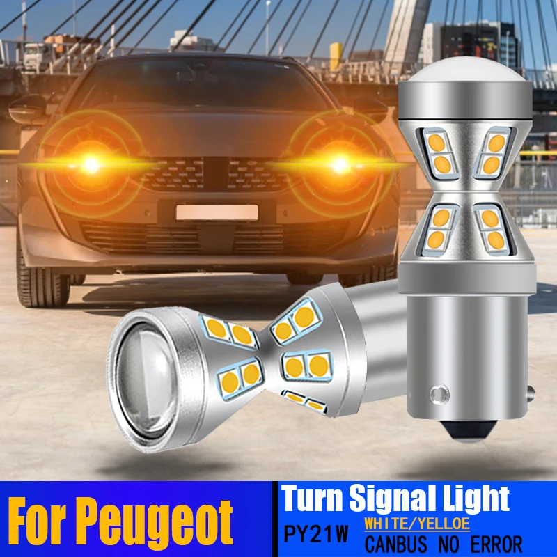 

2x LED Turn Signal Light Bulbs Canbus PY21W BAU15S For Peugeot 106 108 206 207 CC SW 208 301 406 508 807 Bipper Rifter Traveller