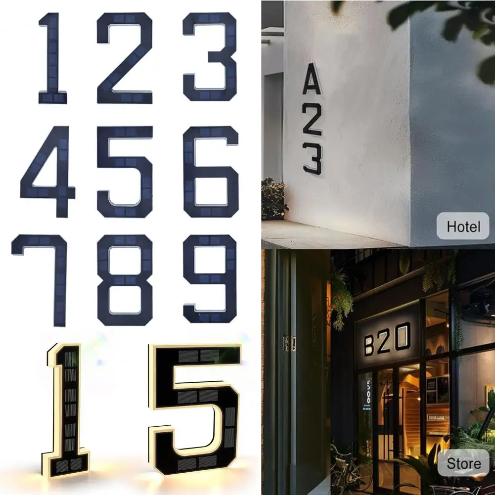 

Solar House Number Light Light Sensor House Sign Solar House Number Sign Waterproof Led Address Numbers for Outdoor Modern