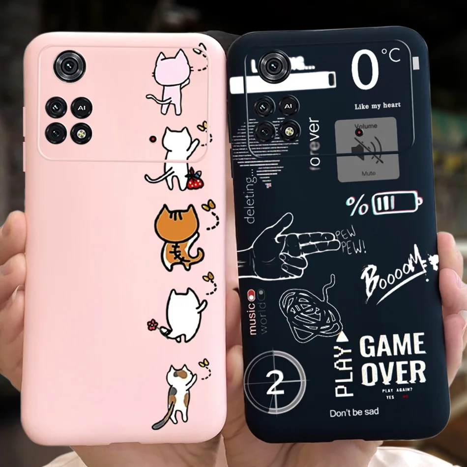 For Xiaomi Poco M4 Pro Phone Case Cute Cartoon Macaroon Silicon Soft Case For Xiaomi Poco M4 Pro 4G 5G Back Cover PocoM4 M 4 Pro