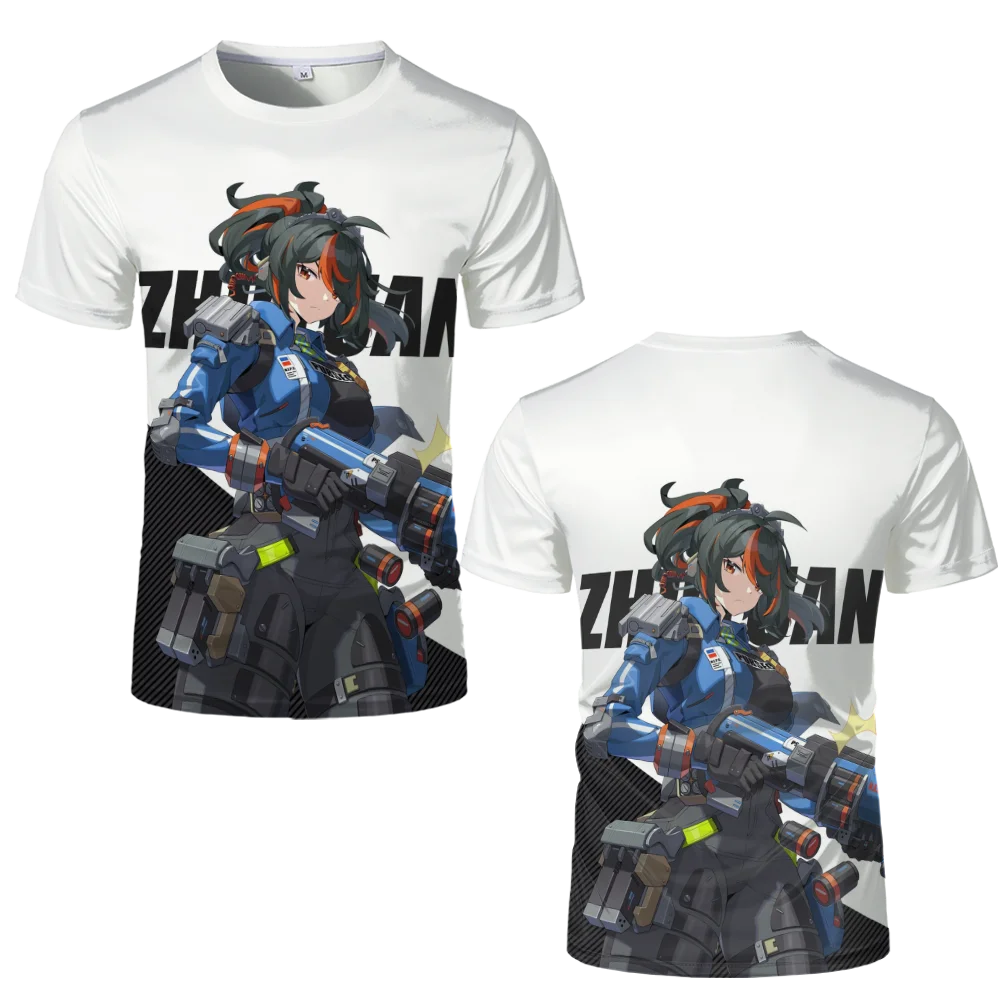 ACGN ARPG Game Zenless Zone Zero Cartoon Men's T-shirt Cosplay Printed Short-sleeved Kawaii Men And Women Oversized O-neck Tops