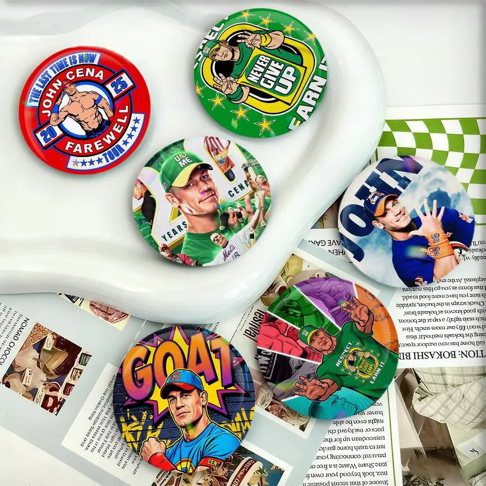 

HOT Wrestler J-John C-Cena Badges 25 32 44 58 75 mm Round Fans Collect Friends Gifts Brooch Souvenir