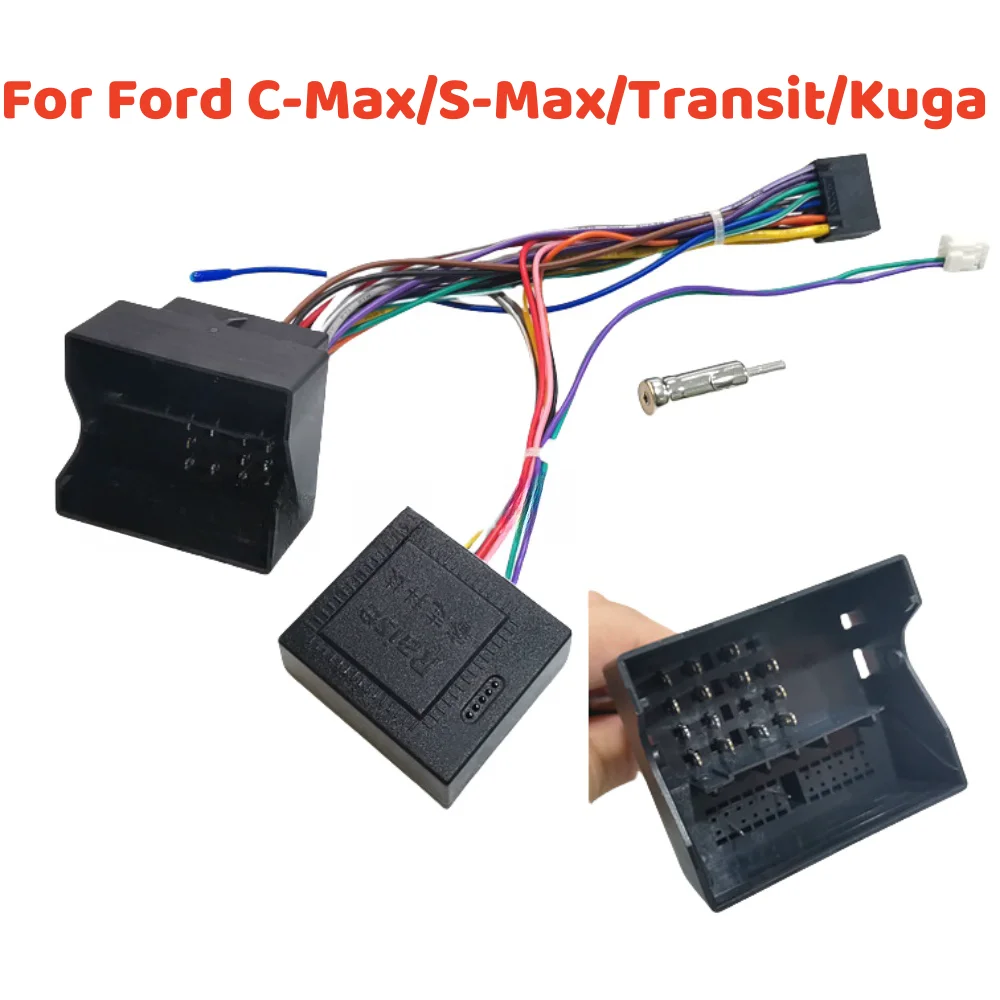 For Ford C-Max/Fiesta/Focus II/ Fusion/Kuga/Mondeo/ S-Max/Transit Android 2 Din GPS Receiver16 Pin Wiring Harness CAN Bus Decode