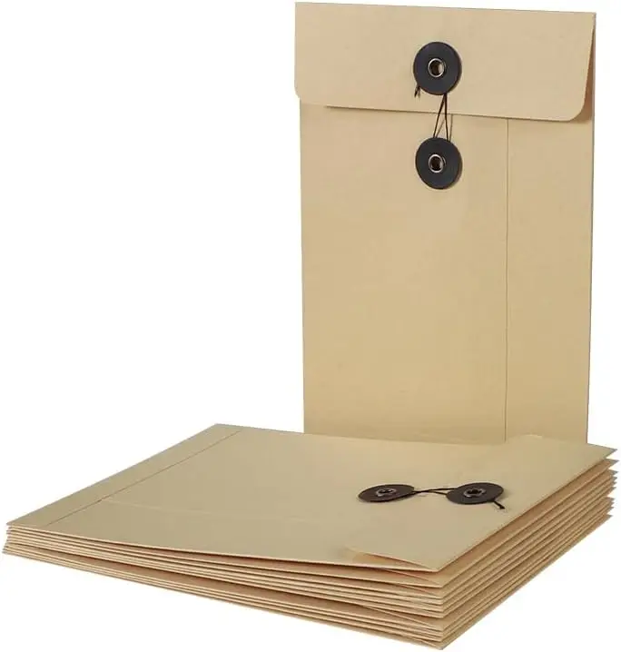 

10 Pcs Vintage Kraft Paper File Folder Thickened A5 Filing Envelope Project Photo Pockets Reusable Document Wallet Bag