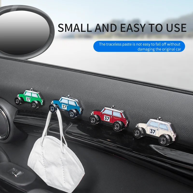 Car Alloy Hook Cable Organizer Storage Clip For MINI Countryman U25 Cooper R56 R55 F56 F55 F60 Countryman Car Hook Accessories