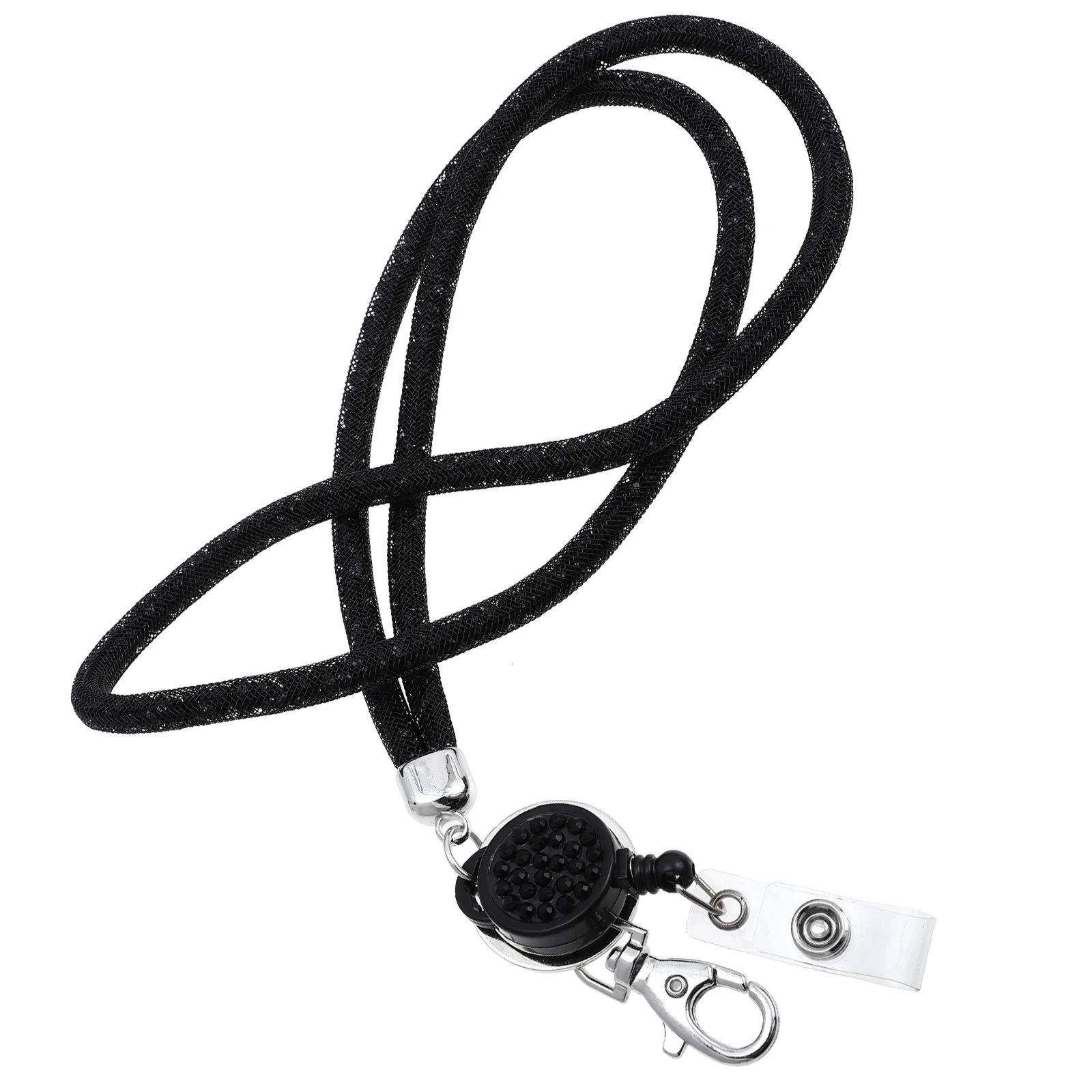 

Rhinestone Mobile Phone Chain Lanyard Mesh Breakaway ID Office Key Holder String Sparkling Work Permit Necklace