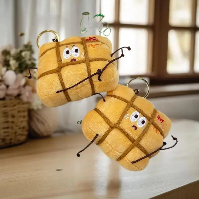 デュオぬいぐるみミニチュアダイナマイトパックおもちゃキーリング、素晴らしいバッグやバックパックの装飾、素晴らしいクリスマスギフトのアイデア