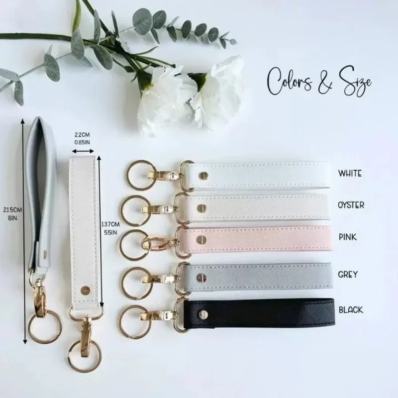 Laser Engrave Car Name Key Chain Custom Logo Trendy PU Leather Keychain for Women Personalized Number Bag Keyring Pendant