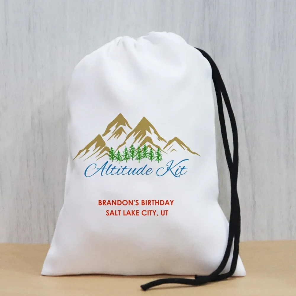 20 pcs Custom Altitude Kit Bags-Mountain Wedding Welcome Bags-Wedding Favor Gift Bags-Destination Wedding Welcome Party Bags