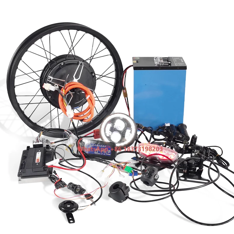 8000w 12kw Rear Hub Motor Fast Electric Motorcycle Conversion Kit Lithium Motorcycle