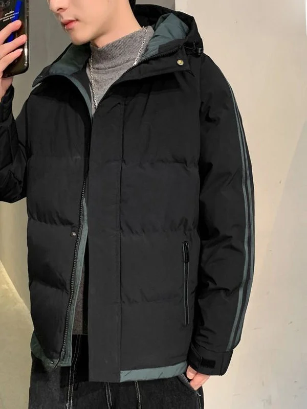 

Men's Winter Cotton Jaet 2025 New Autumn Winter Hooded Casual Bread Sle Cotton Coat Men Outerwear Thiened No Brand