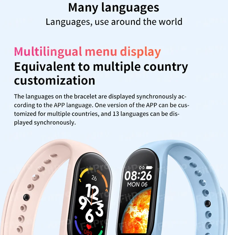 Voor Mi Band 7 Slimme Horloge Mannen Vrouwen Fitness Armband Tracker Hartslagmeter Waterdicht Kinderen Sport Smart Band Reloj mujer