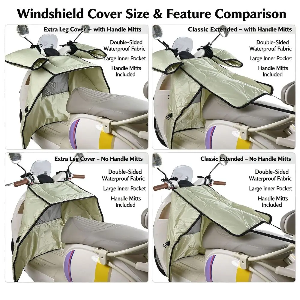Split Style Motorcycle Windscreen Cover Double-sided Waterproof Easy To Storage Split Motorcycle Windproof Blanket