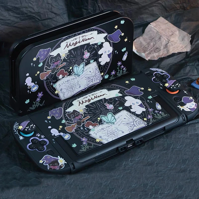 Original Switch 2, Schutzhülle, Cartoon-Magie-Katze, Spielmuster, geteilte Schale, Ns2, Spielzubehör, Anime-Hülle für Switch Oled