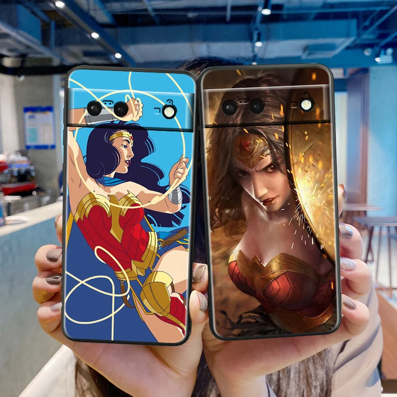 Movie Wonders Womans Hero For Google Pixel 9 8 7A 7 6A 6 5A 5 4 4A XL 5G Black Silicon Shockproof Shell Cover Phone Case