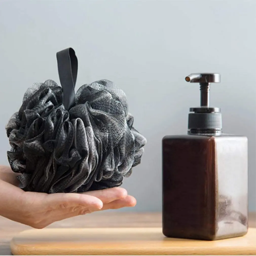 إسفنجة رغوية شبكية ناعمة للاستحمام ، مقشر للتقشير ، كرة فقاعة سوداء للحمام ، منظف بشرة الجسم ، أداة تنظيف ، ملحقات الحمام
