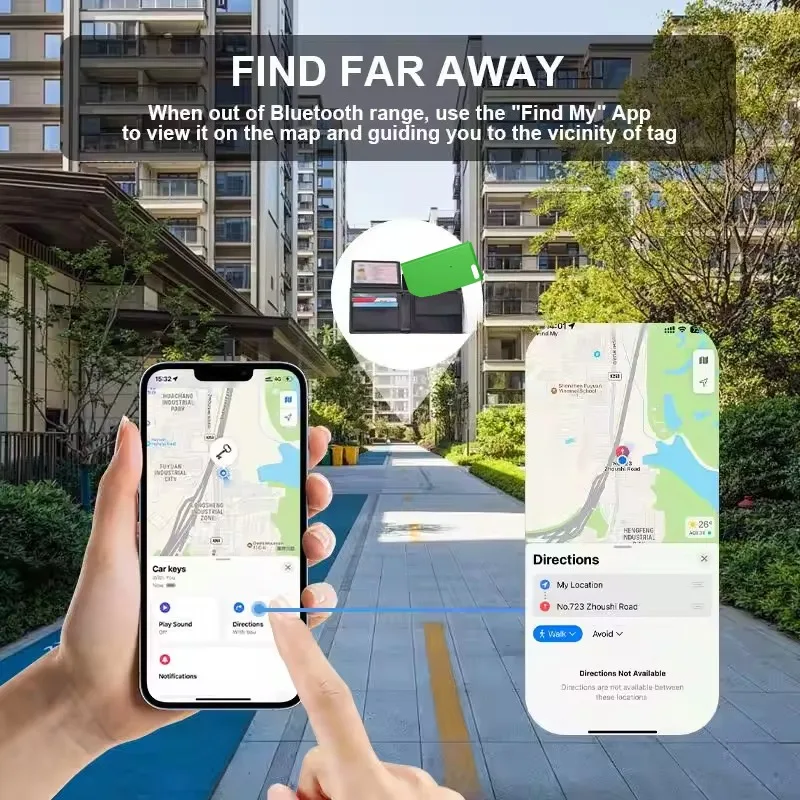 Wallet Anti-lost Card Location Tracking Bluetooth Smart Tag with iPhone Find My Tracker Device Ultra-thin Card Wireless - Image 4
