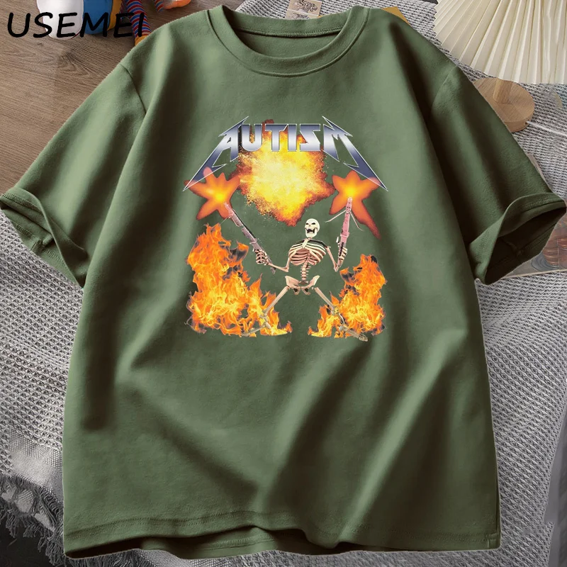 Autism Meme T-Shirt Casual Cotton Short Sleeve Tee Shirt Humor Printed Retro Short Sleeve T Shirt Unisex Streetwear Tops