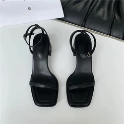 Fashion Design Sandals Women Thick Heel Casual Ladies Open Toe Shoes Sexy Party Sandal Ankle Strap 2024 Summer Mujer