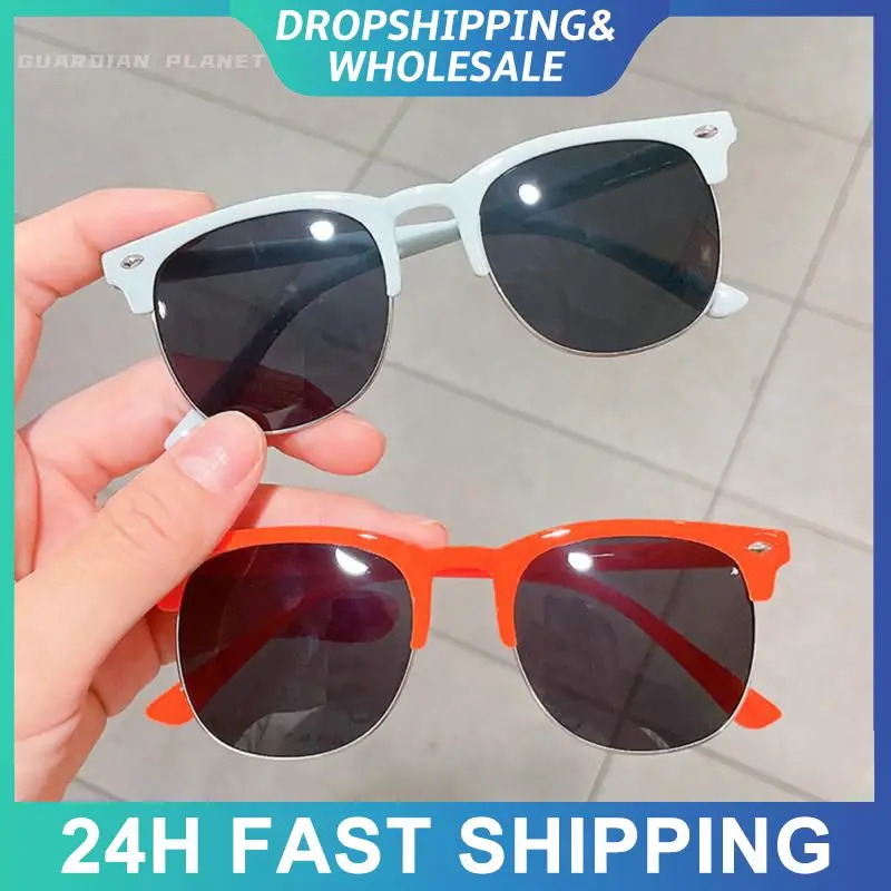 Children Round Frame Sunglasses Boys Girls Fashion Baby Sun Glasses UV Resistant Stylish Goggles Party Eyewear Outdoor Cycling