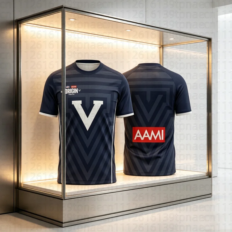 Camiseta de Fútbol de Australia, Estilo Oeste Australiano, Black Swan Victoria, con la Letra V Grande, para Hombre, Deportiva, Playera de Playa, Transpirable, para Entrenamiento, Familiar, para Niños