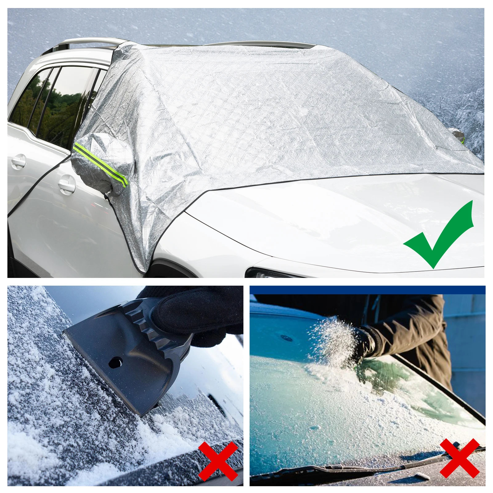 Car Snow Cover Car Cover Windshield Sunshade Winter Waterproof Anti Ice Frost Auto Protector Winter Automobiles Exterior Cover