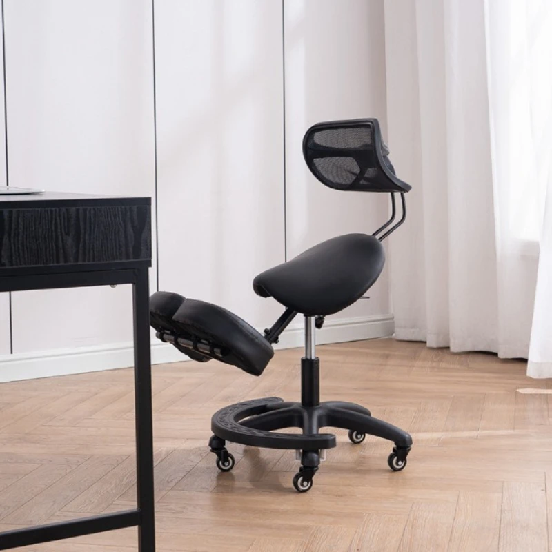 Kneeling Chair Adult Ergonomic Correction Chair Saddle Chair Double Cushion Adjustable Anti-Hunchback Position Learning