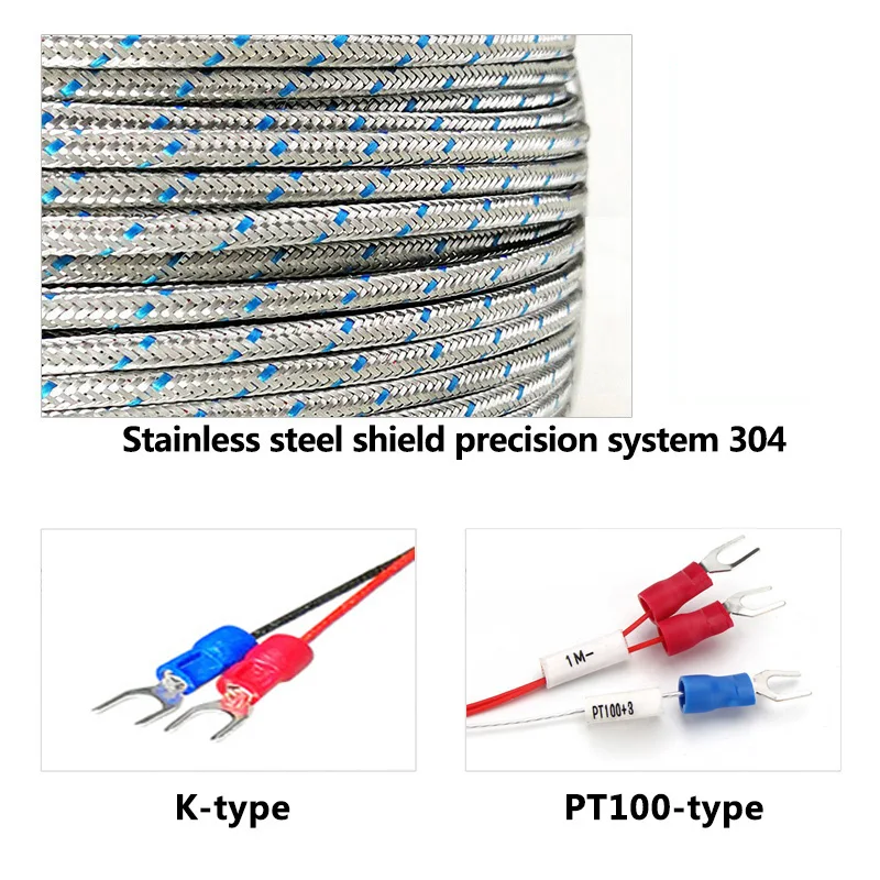 1100 degree K/PT100 Type Ungrounded 1mm-6mm/Threads Size M8*1.25/M10*1.25 Controller Sheathed Thermocouple Temperature Sensor