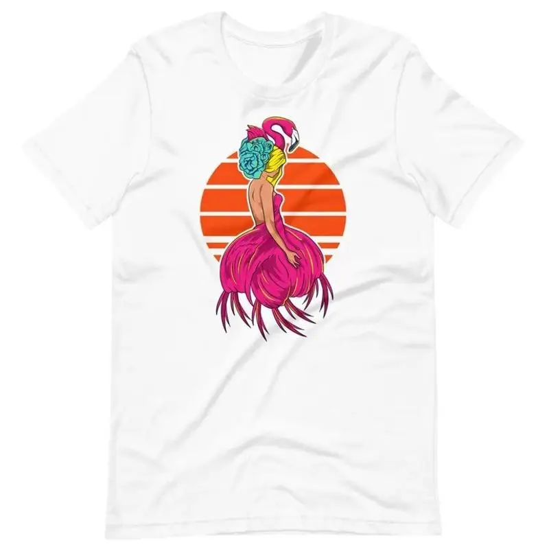 

Flamingo Retro Beach Sunset Vacation T Shirt