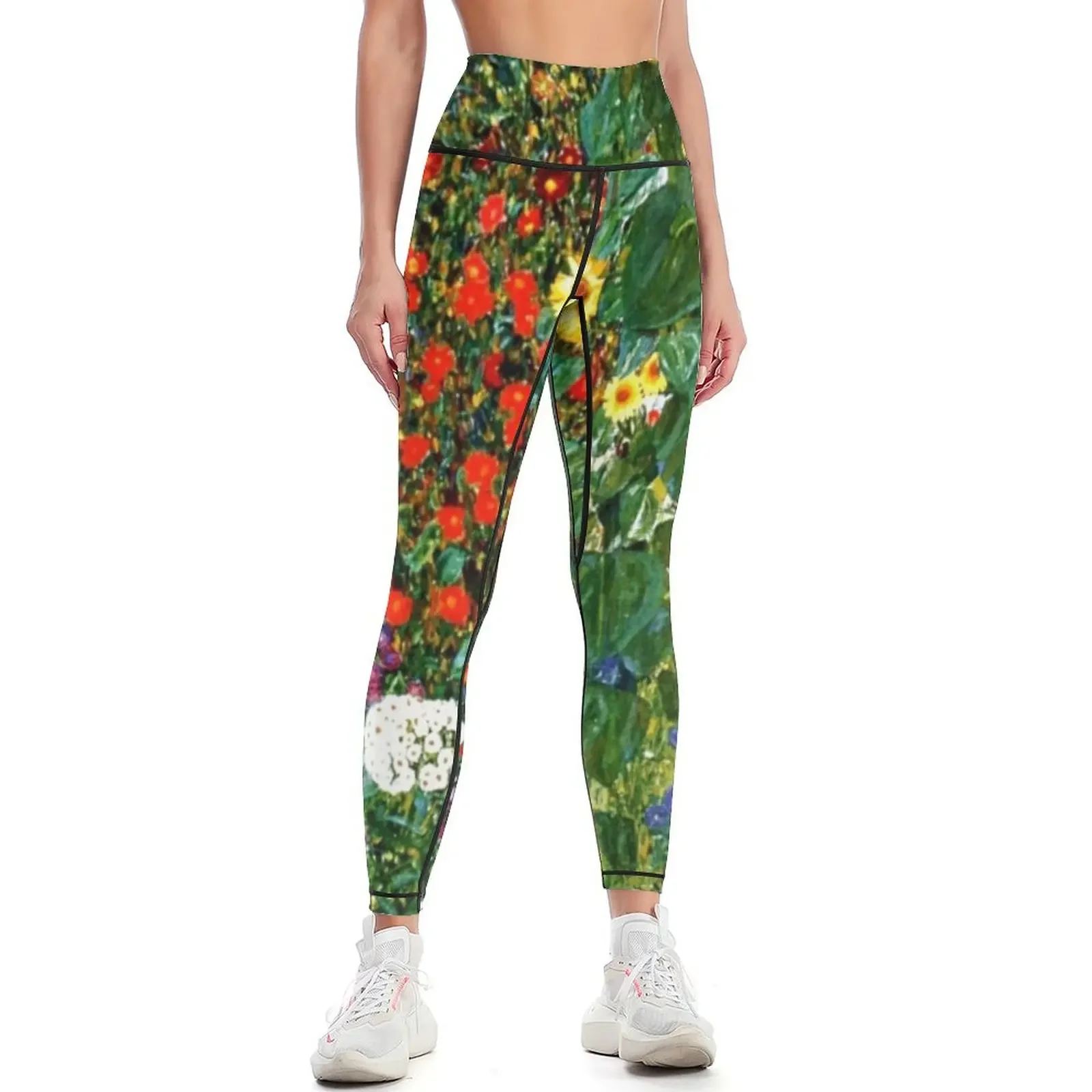 

Klimt - Farm Garden with Sunflowers Leggings Female legging pants gym top Womens Leggings