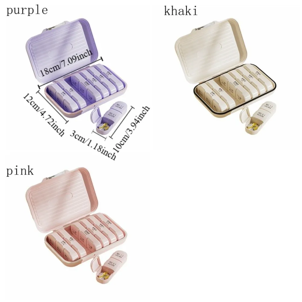 7 Day Pill Box Plastic Sealed Damp-proof Portable Pill Container Daily Compartments Waterproof Pill Storage Box Travel Home Use