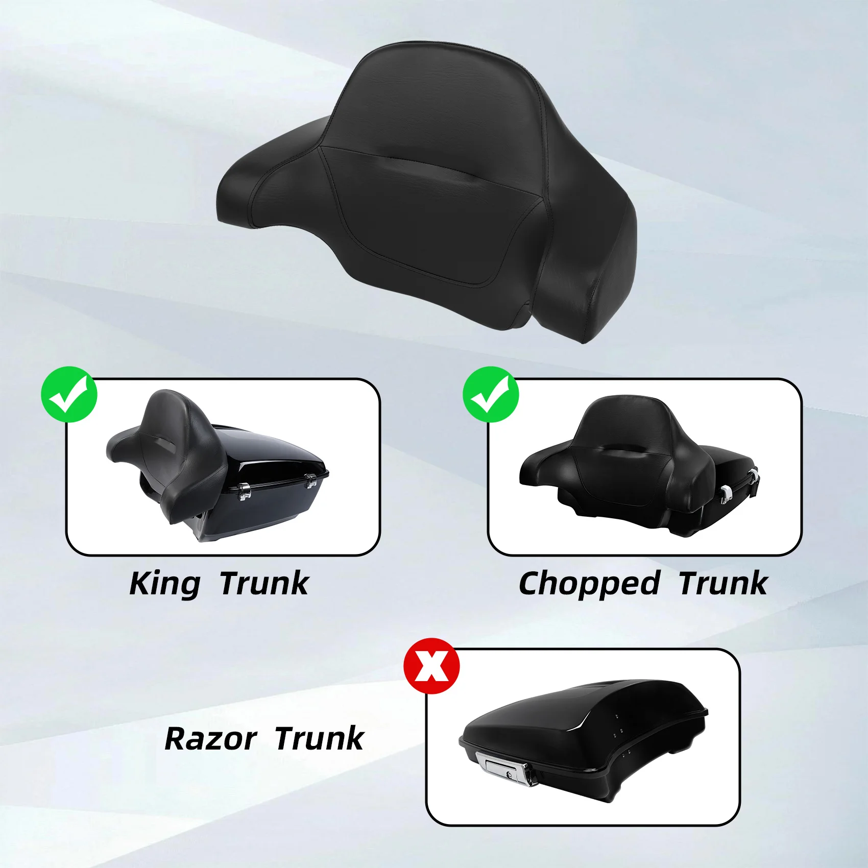 King Chopped Trunk Wrap-around Backrest Pad Fit For Harley Touring 2014-2024