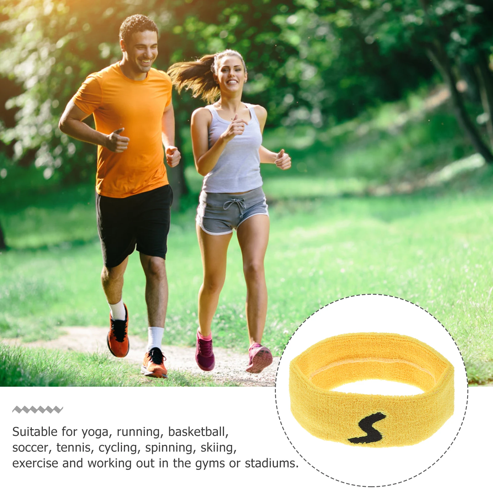 

Yellow Sports Hair Bands Elastic Headband Knitting Headwear Outdoor Sports Headwrap Hair Accessories for Man Woman