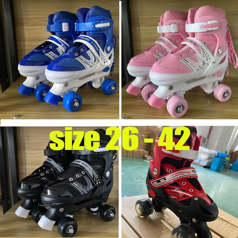 

Four Wheels Kids Flying Roller Skates Children Shoes Cartoon Girls Boys Sneakers Fashion Sports Casual Size 26 - 42 Wheels Shoes