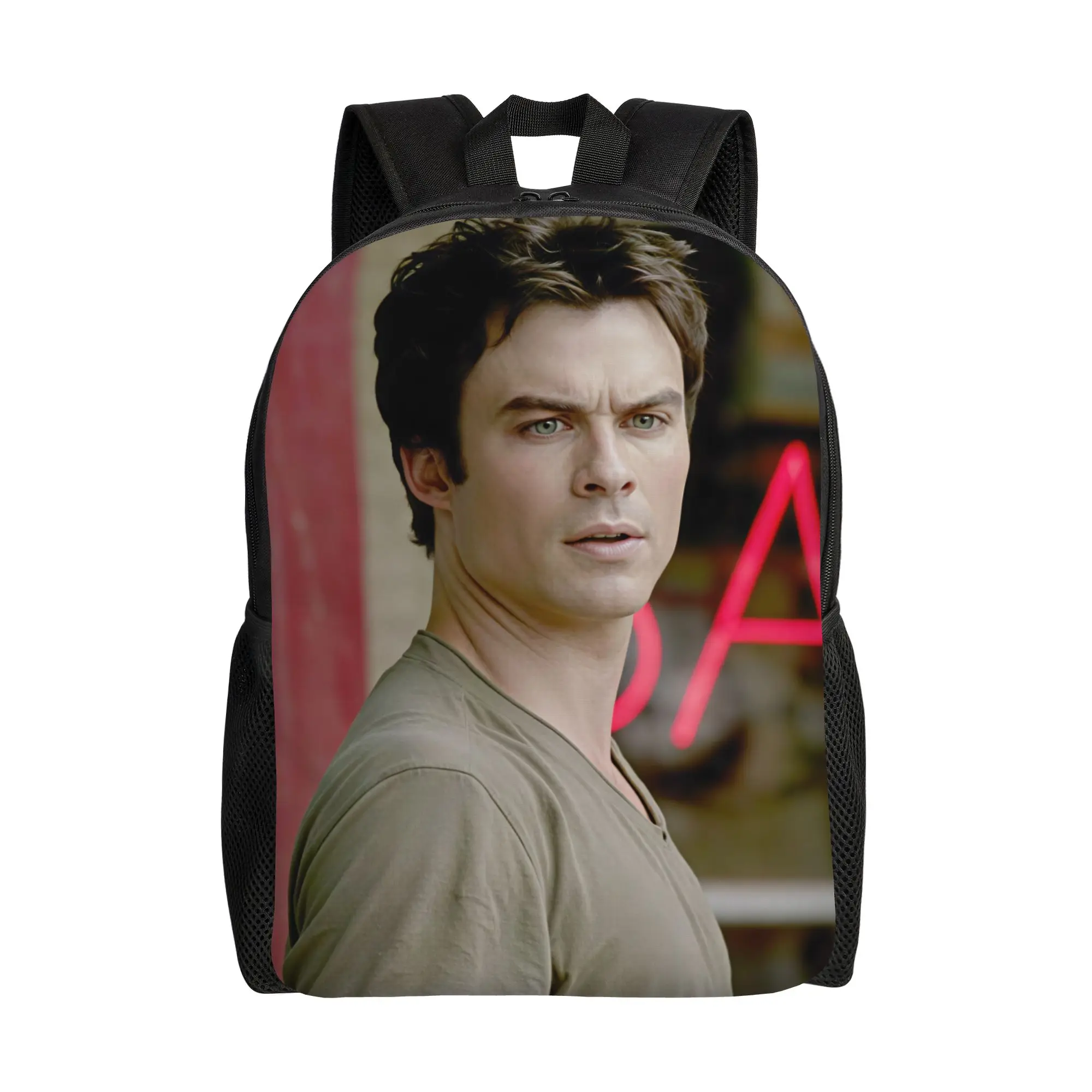 Vampire Diaries Damon Klaus  Backpack Youth  Print Backpacks Polyester Novelty High School Bags Outdoor Colorful Rucksack