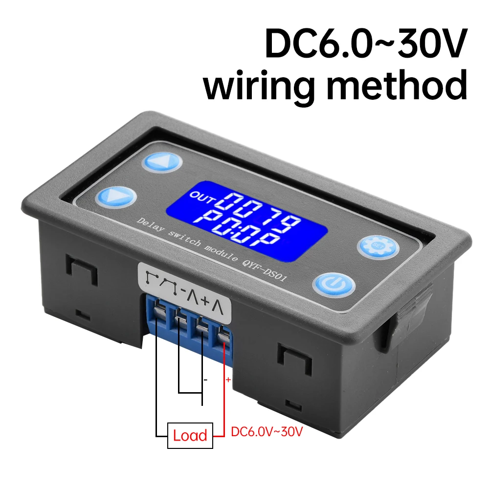 QYF-DS01 DC6-30V 릴레이 스위치 스마트 홈 단일 채널 지연 사이클 타이밍 릴레이 자동화 모듈 LED 디지털 디스플레이