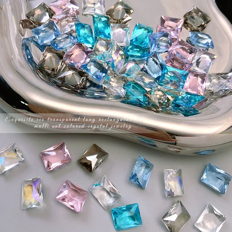 5ชิ้นเล็บrhinestonesเสน่ห์เล็บเครื่องประดับเพทายใสตัดแก้วคริสตัลเจาะเล็บ