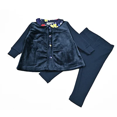 Familien-Shabbos Samt-Set Mädchenkleid Passendes T-Shirt Baby 2-Teiliges Set Langarm Kinderkleidung Blumenkragen und Knöpfe – Detail 24