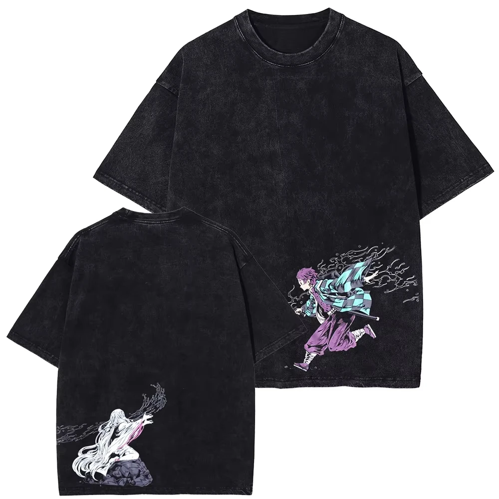 

Summer Harajuku Cotton Short Sleeve Japanese Anime Printed T-shirt Men Women Manga Tops Casual Tee Y2k Clothing