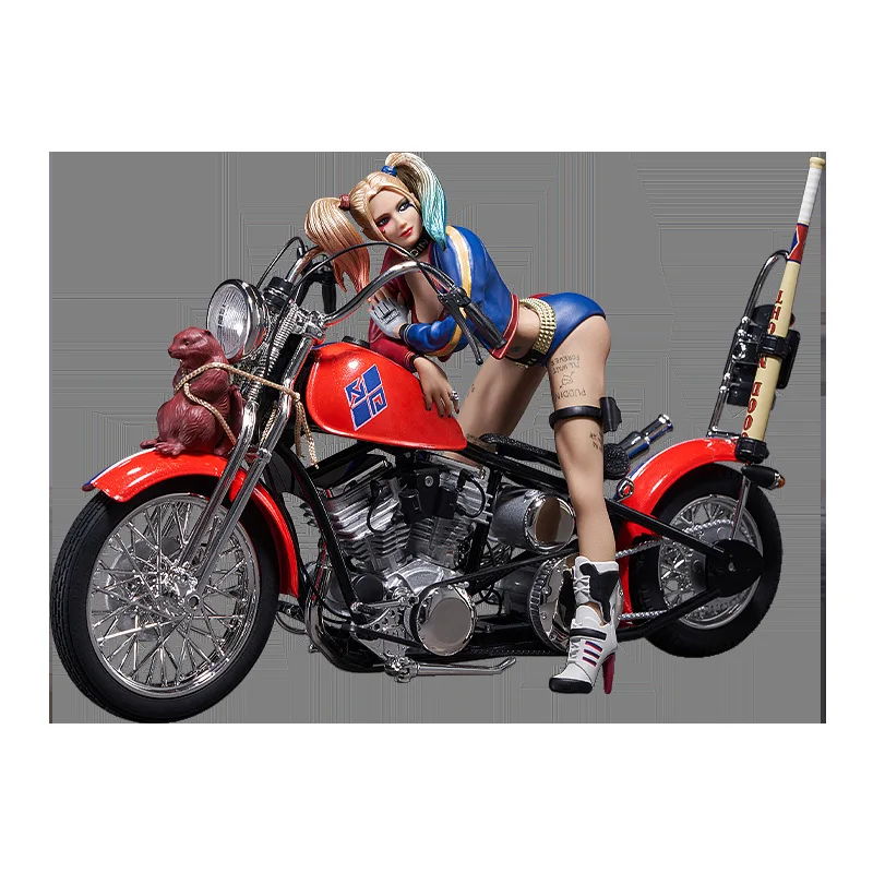 DC Licensed Harley Quinn Joker Motorcycle 1/12 Articulated Figure Premium Collectible Model Gift for Adult Fans Official