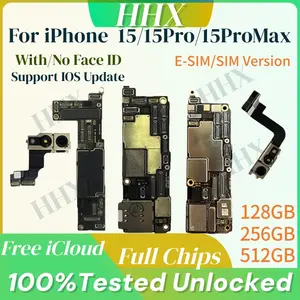 Bilashmart Tested Authentic iPhone 15/15 Plus 15 Pro Max Good work Unlocked Motherboard With Face ID Unlocked Clean ICloud Logic Board