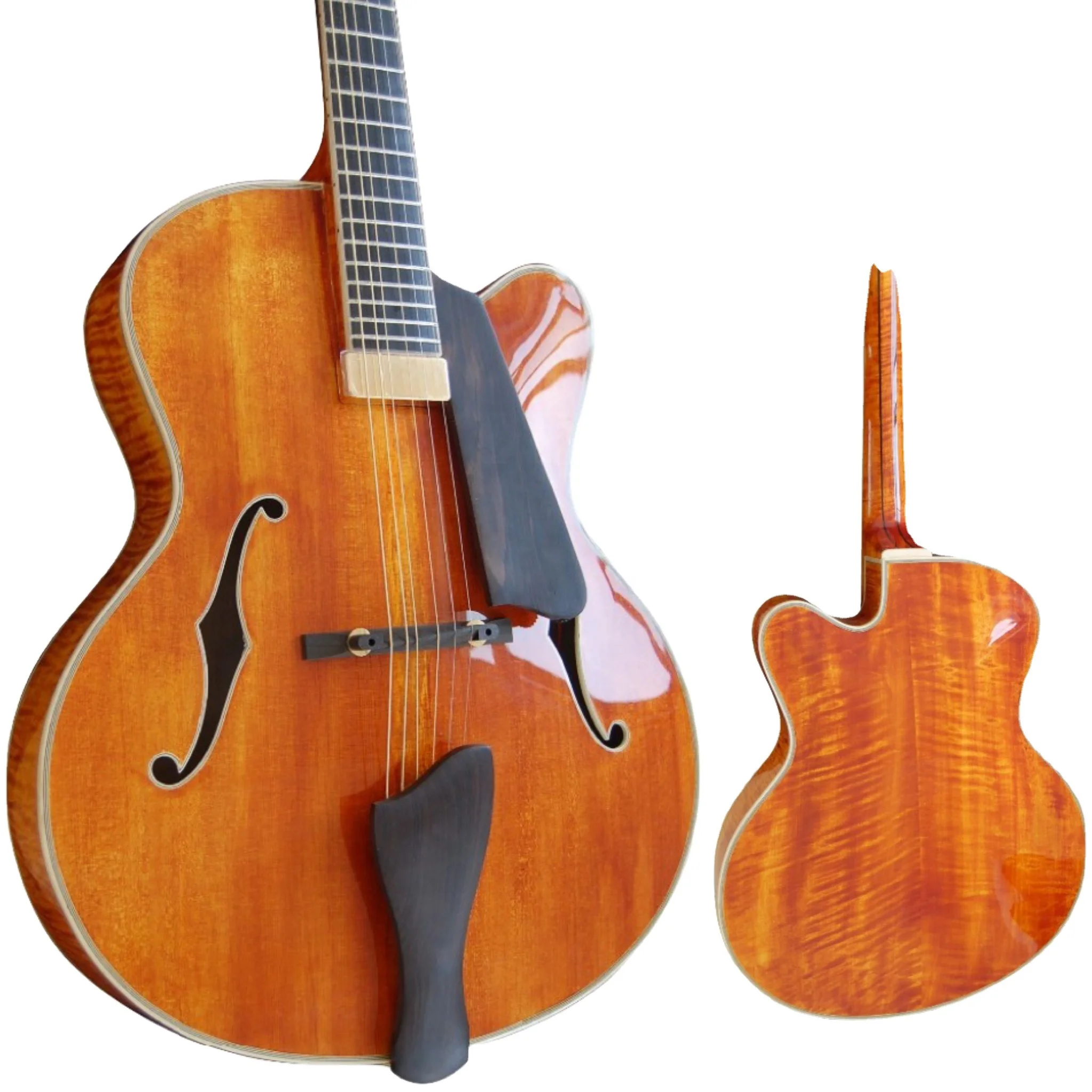 Hollow body archtop jazz guitar maple solid wood customizable acoustic electric musical instruments