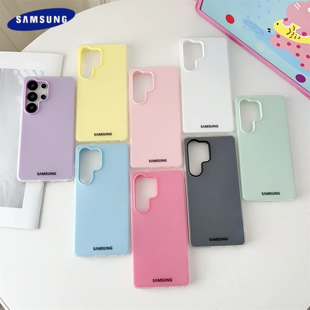 كاندي كولور جيلي 2 في 1 حافظة من السيليكون السائل لهاتف سامسونج جالاكسي S25 Plus S23 FE S24 S23 A54 A26 A15 A17 غطاء ناعم فائق غير لامع