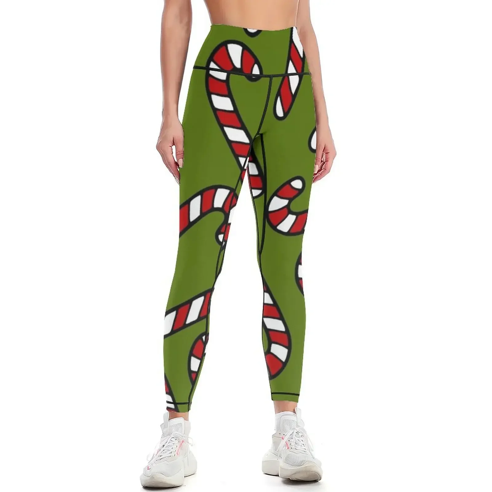 

Candy Cane Pattern Leggings sport legging workout shorts leggins push up woman exercise clothing for Womens Leggings