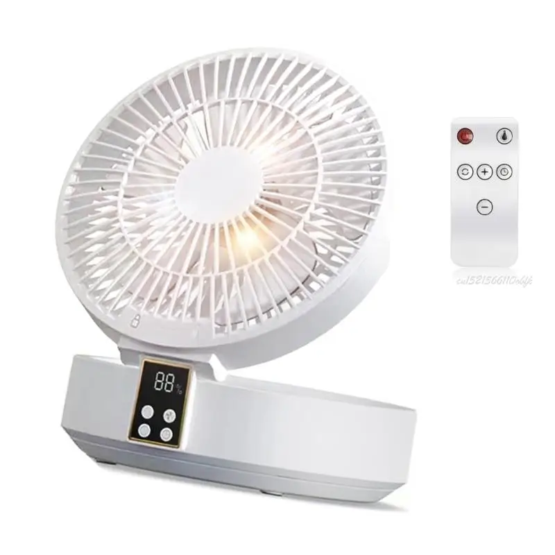 27RB Einstellbare Geschwindigkeit USB Desk Lüfter Fernbedienung Stille wiederaufladbare LED -Licht