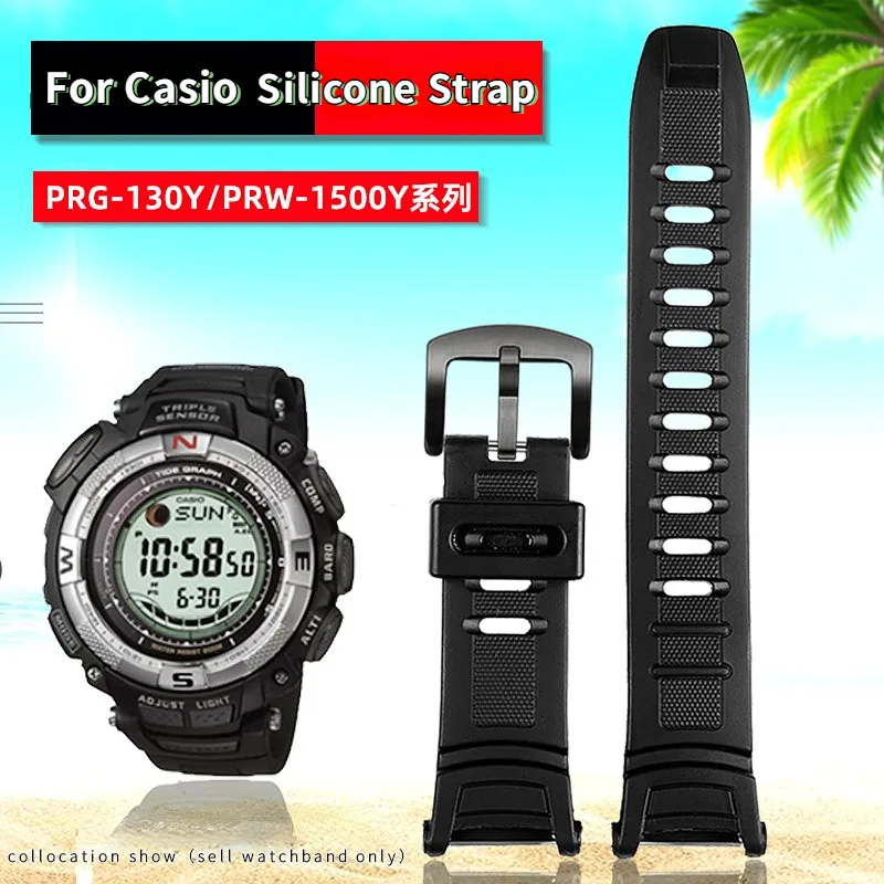 For Casio PRG-130Y PRW-1500 PRW-1500Y Series Special Strap PROTREK Men Sports Resin Silicone Watch Band Bracelet