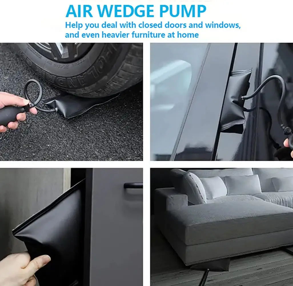 Air wedge bag pump, 18-piece car emergency kit with window wedge, automatic trim and removal tool long distance grabber,