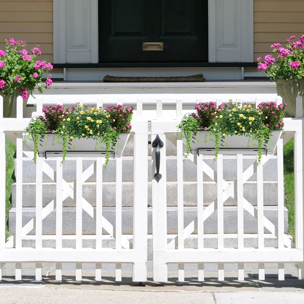 

2 Pcs Metal Hanger Flowerpot Hanging Rack Support Lattice Balcony Holder Iron Frame Outdoor