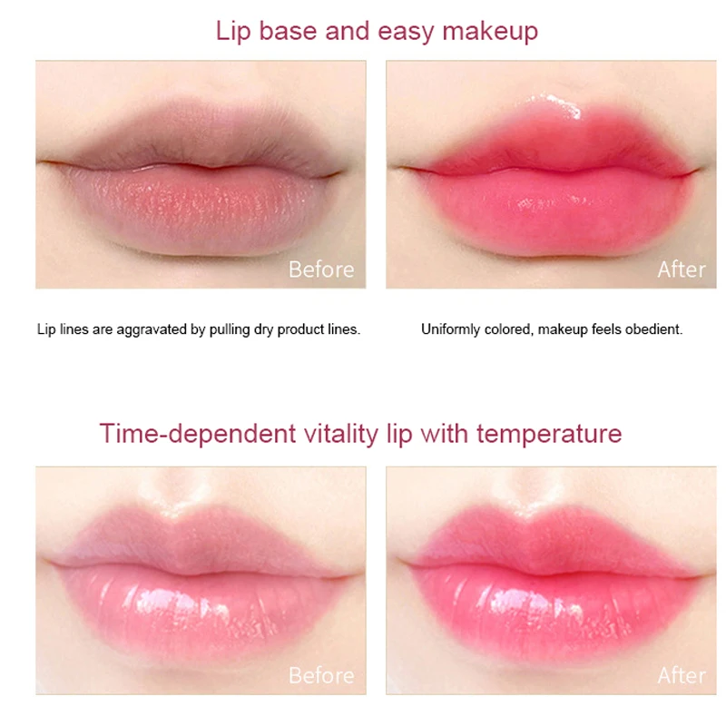 أرنب تغيير لون أحمر الشفاه غير عصا كوب هلام أحمر الشفاه ترطيب ترطيب تغيير لون الشفاه بلسم تغيير دافئ بلسم الشفاه #5