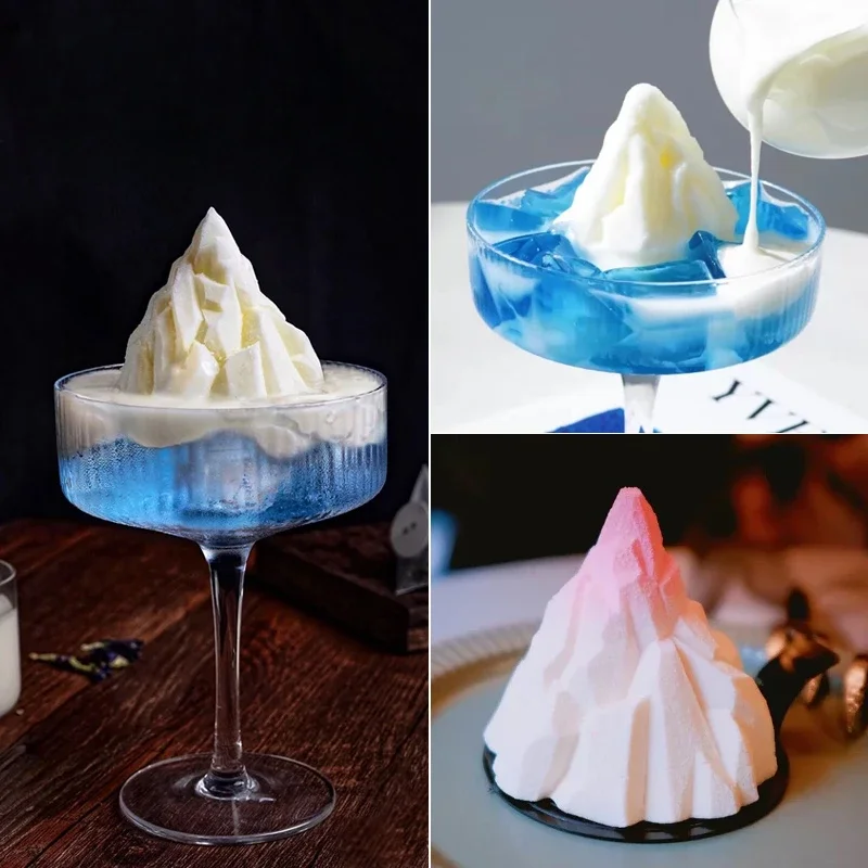 

Fuji Mountain Iceberg Dessert Ice Cube Silicone Mold, DIY Hill Milk Frozen Pudding, Whiskey Cocktail, Internet Celebrity